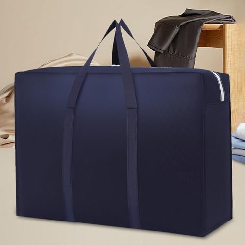 Bolsa de almacenamiento para mudanzas grande y plegable de color azul oscuro individual 7