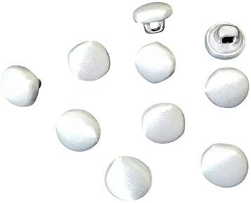 Nakpunar 10 pcs Size 20 White Satin Bridal Buttons - L20, 1/2 inch, 12 mm