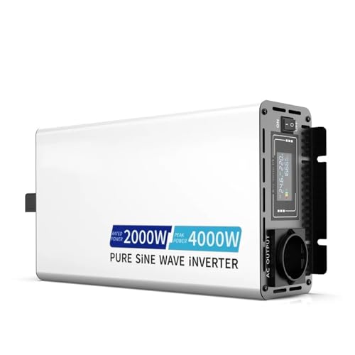 modificada Inversor Corriente Inversor De 4000W Onda Sinusoidal para Pura 12V O 24V con Pantalla A Color, Convertidor Energía Solar 220V para Acampar(12V)