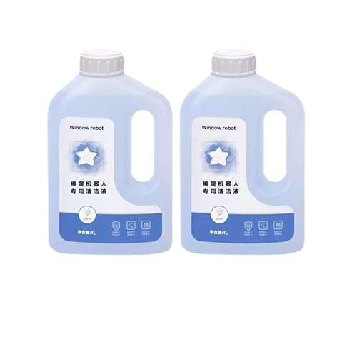 ViseNt Solución De Limpieza De 1 L (Compatible con Ecovacs W1PRO/W920/W850) - Agente De Limpieza For Robots Limpiacristales. Reemplazo De Accesorios Y Piezas De Aspiradora.(2 PCS)