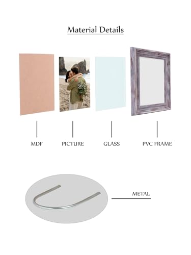 Image of GOLDEN PEACOCK 5x7 Inch Photo Frame - Antique Dusty Grey Finish | Elegant Wall Hanging & Tabletop Picture Frame for Home Decor, Office & Gifting