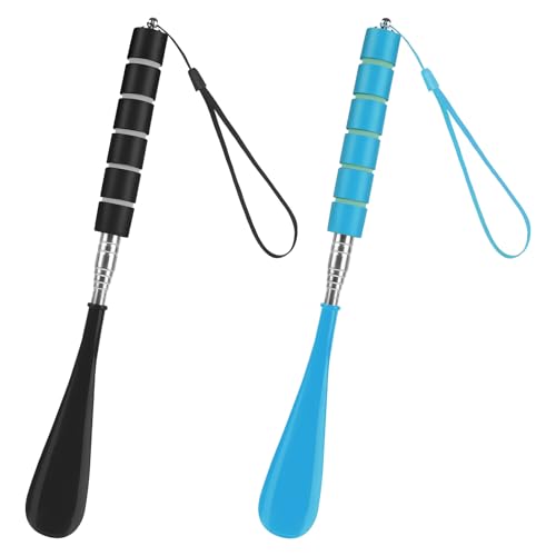 AYBUY Calzador, 2 Piezas Calzador de Zapatos Largo, Calzador Retráctil de 28.5-70.5cm, para Mujeres Embarazadas, Personas Mayores, Niños, Botas y Todos Los Zapatos (Negro & Azul) AYBUY Calzador, 2 Piezas Calzador de Zapatos Largo, Calzador Retráctil de 28.5-70.5cm, para Mujeres Embarazadas, Personas Mayores, Niños, Botas y Todos Los Zapatos (Negro & Azul)