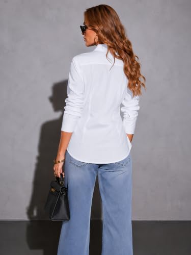 BBIBBI Women Long Sleeve Button Down Work Shirts White Size M - image 3