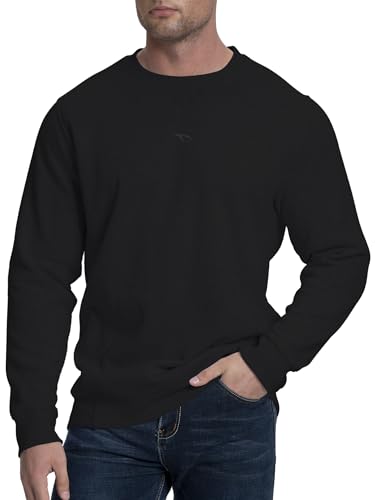 DITOK Mens Athletic Fleece Crewneck Sweatshirt Cotton-Blend Long Sleeve Casual Pullover Loose Fit Workout Sweat Shirts