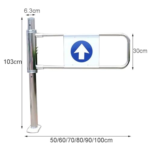 Générique Portillon battant Automatique à Ressort - Porte piétonne unidirectionnelle à 90° pour supermarchés, usines et Parcs - Porte d'allée Robuste à Ressort