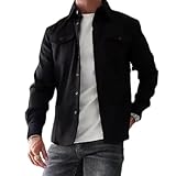 camisas elegantes para hombres morenos 【Abrigo de trabajo ligero y elegante】Mantente afilado en el trabajo o juega con esta chaqueta de camisa de manga larga ajustada. El tejido ligero garantiza comodidad, mientras que el estilo abotonado ofrece un aspecto pulido