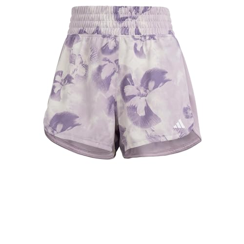 adidas Mujer Pacer Essentials AOP Flower Tie-Dye Knit Shorts, Preloved Fig, XS
