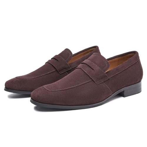 Mocasines Penny para hombre en ante: distinción y elegancia para bodas y fiestas