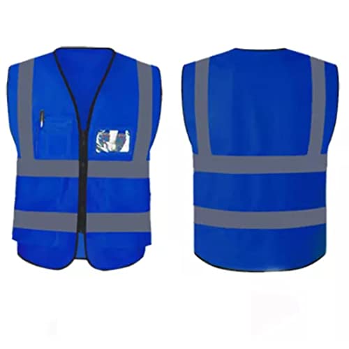 Dock & Bay Chaleco de Seguridad Reflectante Alta Visibilidad Ropa de Trabajo Chaleco Cremallera Seguridad Chaleco de Trabajo, Azul Marino Cover