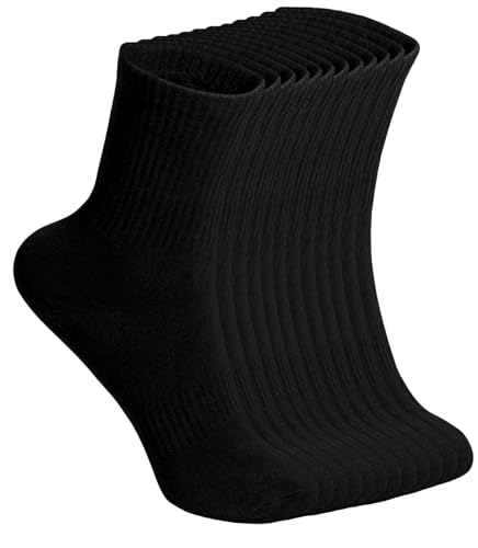 Image of Womens Crew Socks, Athletic Gym LightWeight Socks Thin Cotton Casual Calf Socks