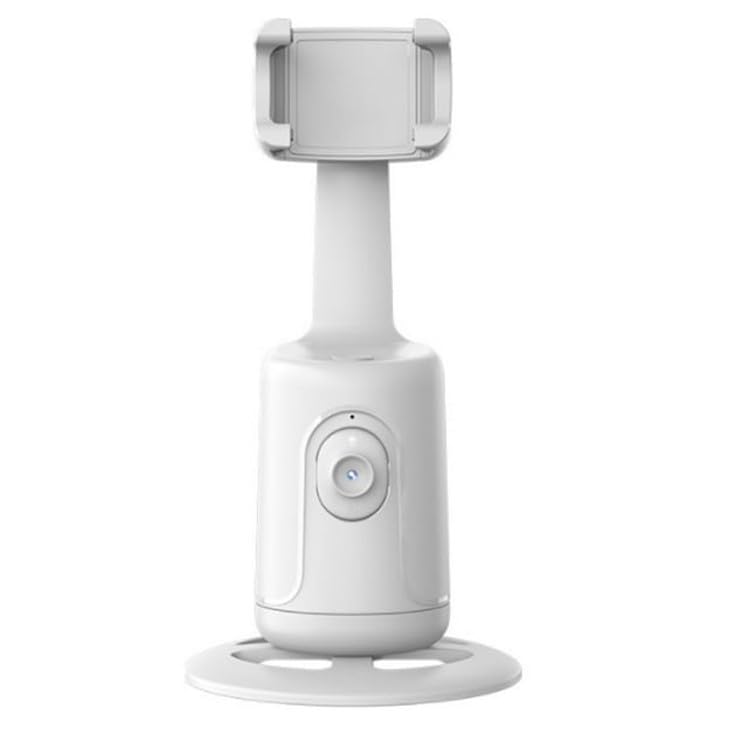 Generic 360° Rotation Smart Face Body Tracking Phone Holder Auto Tracking Tripod No App Required Live Streaming Video Mount, White Frost