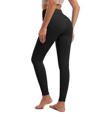 YOAKUKA Yoga Ribbed Leggings for Women High Waisted Tummy Control Seamless Butt Lifting Crossover Workout Gym Athletic Pants3