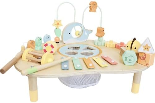 Wooden motor skills play table