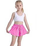 HASMES Girls Flowy Shorts with Spandex Liner Butterfly Athletic Shorts for Kids/Toddler 9-10Y (Hot P