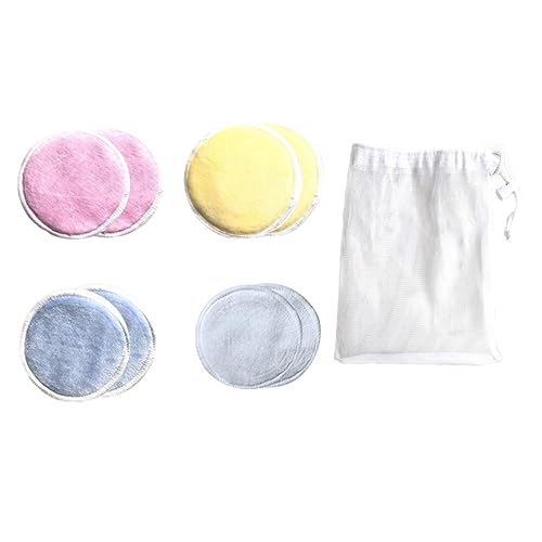 minkissy 8Pcs Makeup Remover Pads Reusable Three Layer Facial Cotton Cleansing Mat with Storage Bag Lightweight Portable for Skin