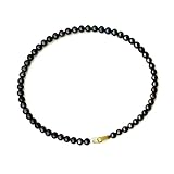 Echte Perlenkette tahiti-schwarz gold Silber 925 Länge 50cm mit Perlen Damen blau