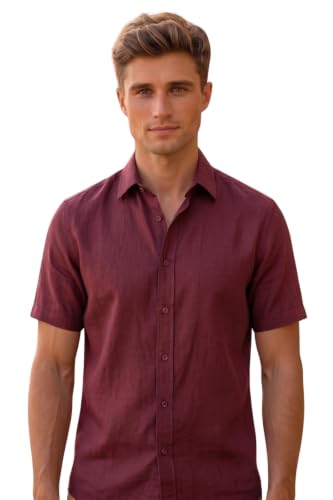 Image of Louis Philippe Men's Regular Fit Easy to Iron Everyday wear Premium Cotton Half Sleeve Solid Formal Shirt