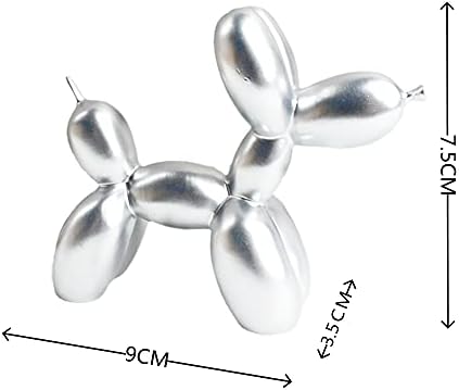 NA Mini Balloon Dog Resin Figurine Resin Balloon Dog Sculpture Home Decor Crafts for Home Living Room Party Desk Shelf Cake Decor