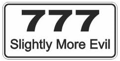 (3) 777 slightly more evil funny hard hat/helmet stickers