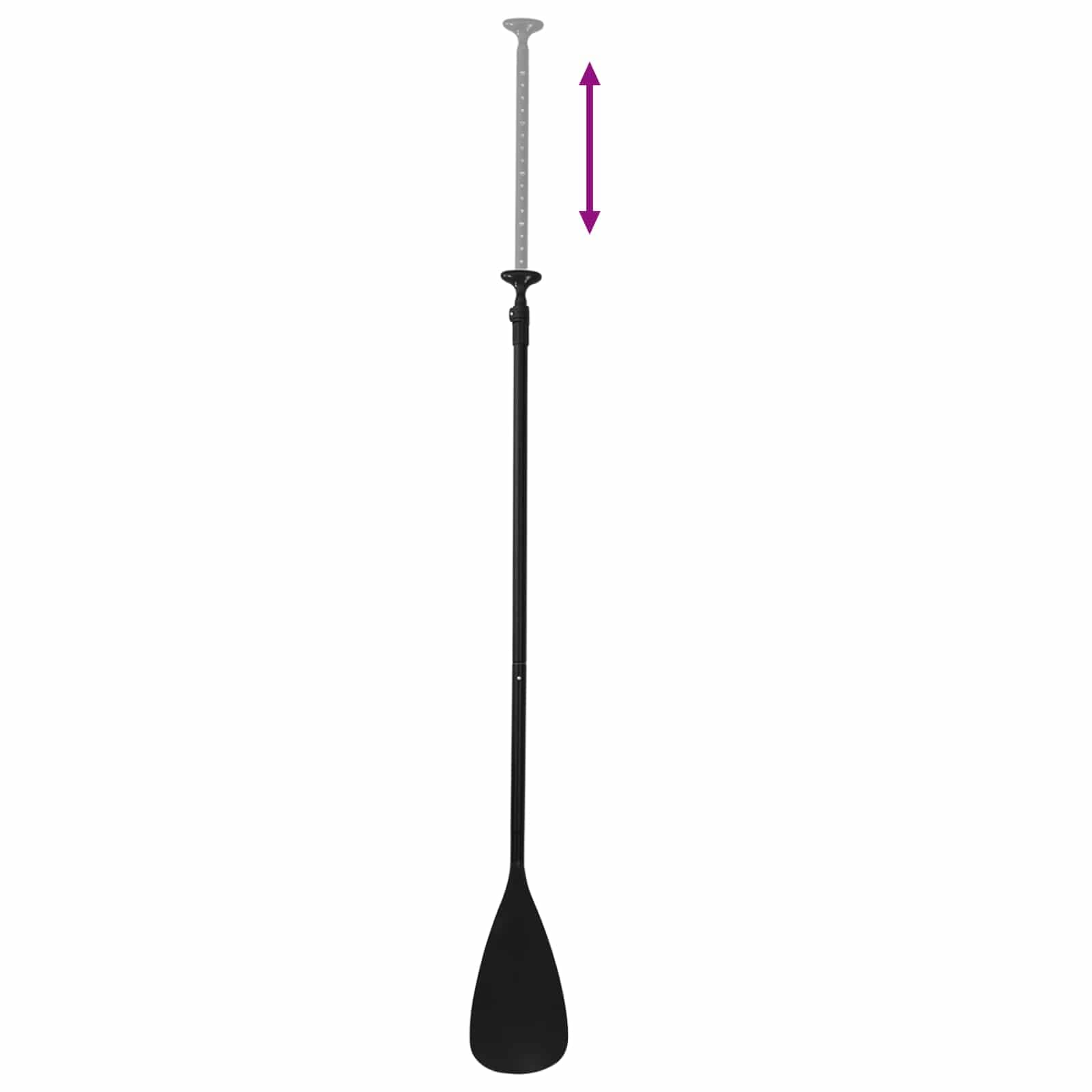 vidaXL 2 in 1 Kajak & SUP Paddle 203 x 19,5 cm Schwarz, Verstellbares Paddel, SUP, Wassersport, Outdoor, Flussgerät, Aluminium, Schwarz
