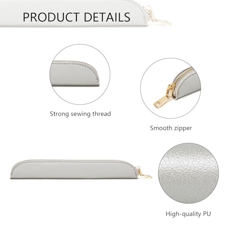 Image of Slim Pencil Case Skinny Pen Case Pen Pouch (FL Pearl Silver)