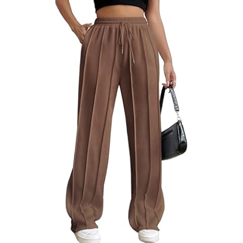 HeSaYep Baggy Sweatpants for Women Loose Yoga Pants Comfy Lounge Wear Trousers, Brown S Cover