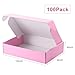 Qilery 100 Pcs Shipping Boxes Cardboard Gift Corrugated Cardboard Boxes Mailer Packaging for Mailing Small Business Present(12 x 9 x 3 Inches,Pink)