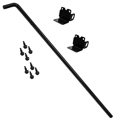 Vinyl Fence Gate Drop Rod(Black) - Aka Gate Drop Pin, Cane Bolt - Drop Rods For Securing One Of The Double Gates To The Ground So The Other Can Be Latched To It -Powder Coated Gate Hardware #TOP15
