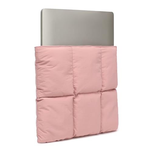 Housse ordinateur 15/16 de qualité supérieure rose matelassée pour MacBook - 3