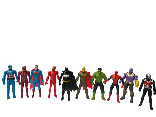 Kammateswara Superhero Action Figure Toys Superheroes Set of 10 Figures Toy for Kids (Set of 10 Action Figures)