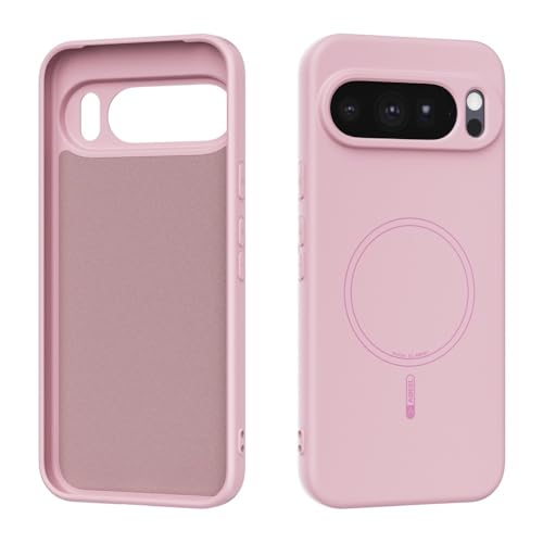 Étui rigide Google Pixel 9 5G rose magnétique pour éviter les chutes