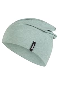 Sterntaler OCS Beanie Melange – Unisex Baby Mütze aus Melange-Singlejersey (Bio) – weiche Kopfbedeckung mit zwei Tragevarianten – lässige Übergangsmütze für Babys & Kinder – steingrün, Gr. 47