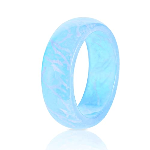 Sinnper Luminous Glow Ring Glowing In The Dark Jewelry Unisex Decoration for Women Men(blue,7)