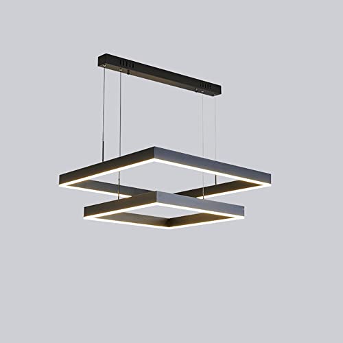Lustre de suspension pour salle à manger et cuisine moderne à anneaux noirs