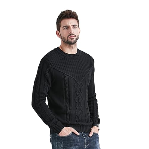 Men's Pullover Sweater Long Sleeve Crew Neck Casual Fitted Knitted Sweater