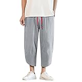 CEWIFO Hosen Herren Chino Kurze Hosen Herren weiß Bundeswehr Hosen Herren Herren Unterhosen mit Eingriff Kurze Hosen Herren mit Taschen Wide Leg Leinenhose Herren weiß