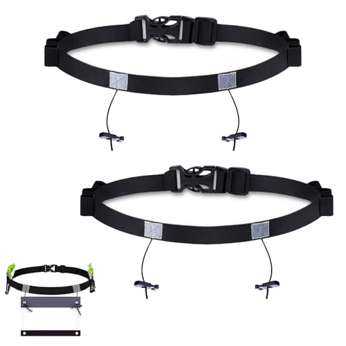 2 Pack Race Number Belt Triathlon Race Belt with Reflective Strips Running Belts for Marathon Training Night Safety Running Durable Elastic Design for Triathlon and Cycling