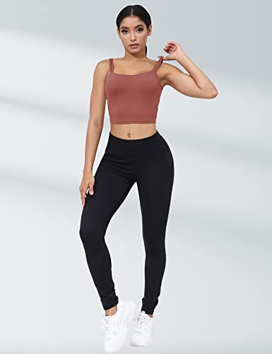 Image of LUYAA Womens Workout Sports Bras Backless Padded Yoga Tank Tops Crop Twist Low Back Cami Bra for Gym