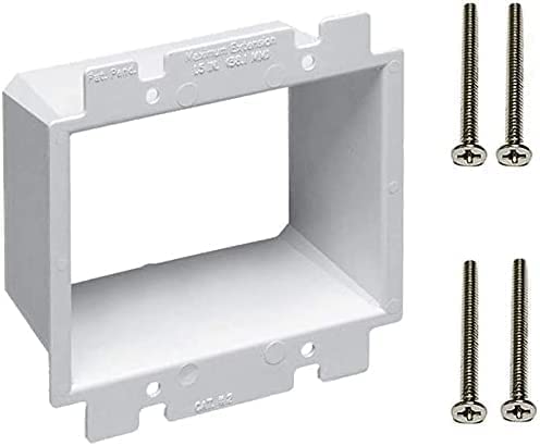 Imbaprice Be2-2 (2-Gang) Electrical Power Outlet Box Extender - White, 2-Pack (Made In Usa) #TOP4