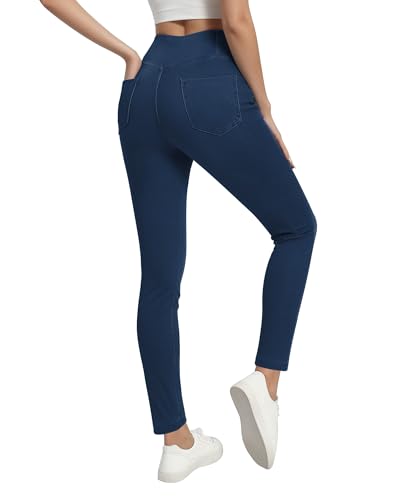 Jeggings for Women Tummy Control Pull on Stretchy Jeans for Women High Waisted Crossover Skinny Jeans with Pockets2