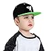 OCALL Break Dance Flat Bill Hat Kids Fashion Hip Hop Adjustable Flat Bill Hat Green