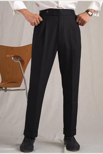 Men's Classic Fit Dress Pants Flat Front Straight Formal Pants Wrinkle Free Expandable Waist Suit Pants2