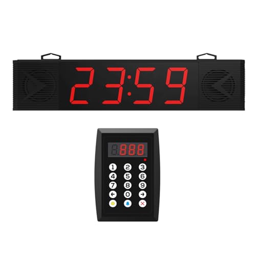 2026 Upgraded Four-Digit Queue Calling System Wireless Restaurant Speaker System with Voice Broadcast Screen and Keyboard, Take A Number System Waiting Number Management for Restaurant,Hospital,Bank