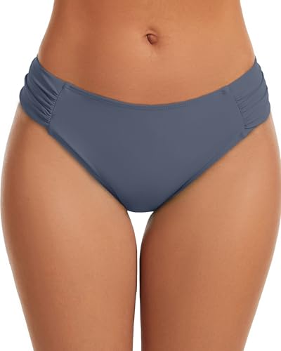 Image of Women's Bathing Suit Bottoms Full Coverage Ruched Bikini Tankini Bottom Swimsuit Brief
