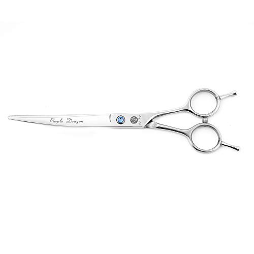 Image of Purple Dragon 7.0 inch Rhinestone Decoration 3PCS Pet Grooming Scissors Dog Hair Cutting & Thinning Shears Set (Silver)
