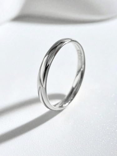 1Pc 3MM Aperture Element Sterling Silver Simple Ring Fine Jewelry Gift For Women Birthday Gifts Dating Daily Wear