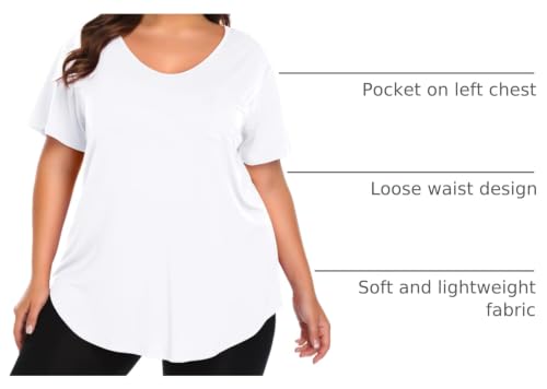 Image of BELAROI Women Plus Size Tops V-Neck Tunics Shirts