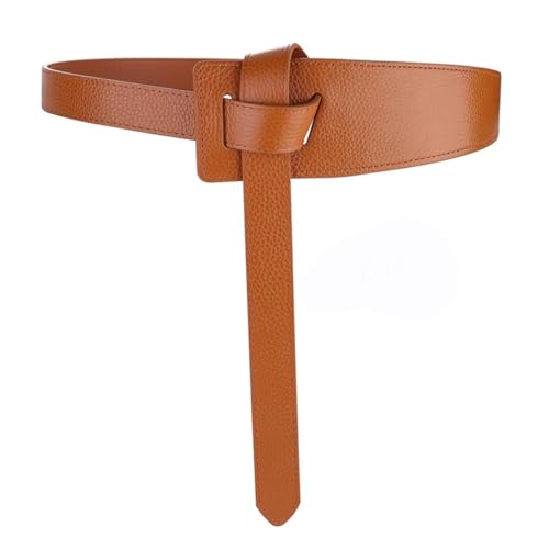 HBJWOV Wide Waistband Women's Knot Decoration Suit with Dress Waist Cinched Coat Waistband and Outer Layer(Orange)