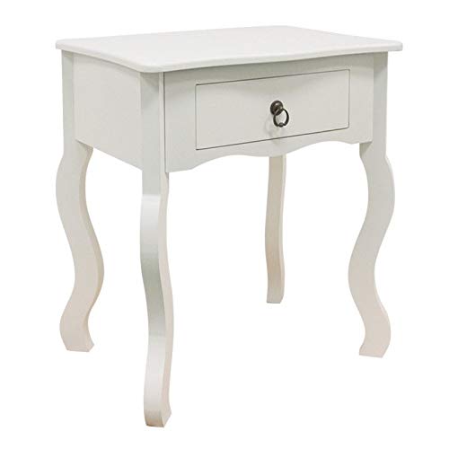 Regalos Miguel - Mesas auxiliares - mesa de cabeceira Cabriole 1 gaveta - branco - envio de Espanha