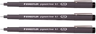 Staedtler 0.1 mm Pigment Liner Fineliner Sketching Drawing Drafting Pens Pack of 3